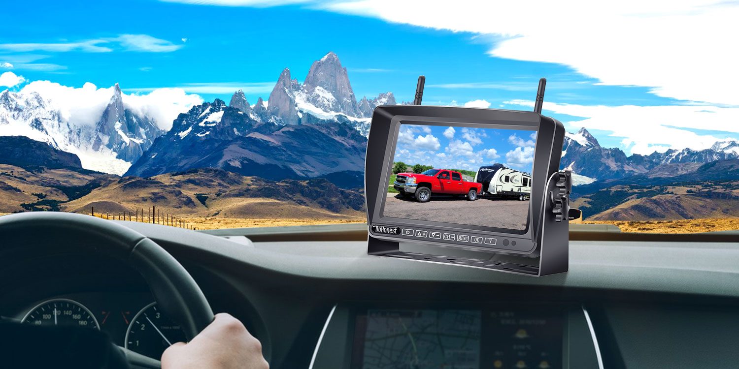 DoHonest dual-antenna monitor below snowy peaks